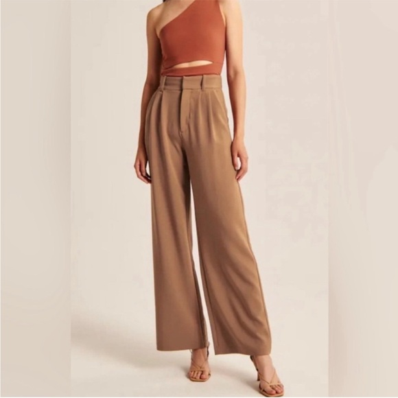 Abercrombie & Fitch Pants - Abercrombie and fitch sloane tailored wide leg pants brown Size S
